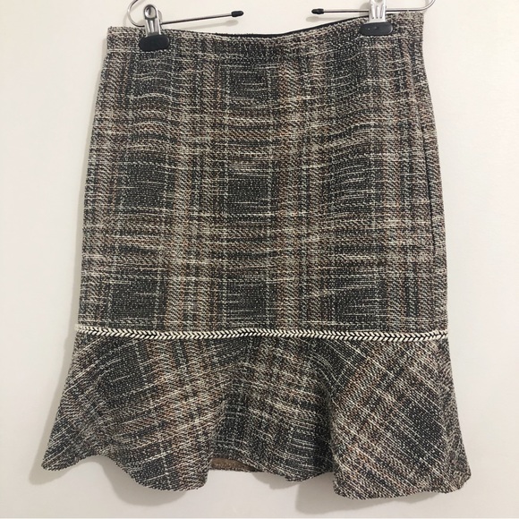 🆕 Max Studio Skirt size L Multi Black Brown Grey - Picture 5 of 5